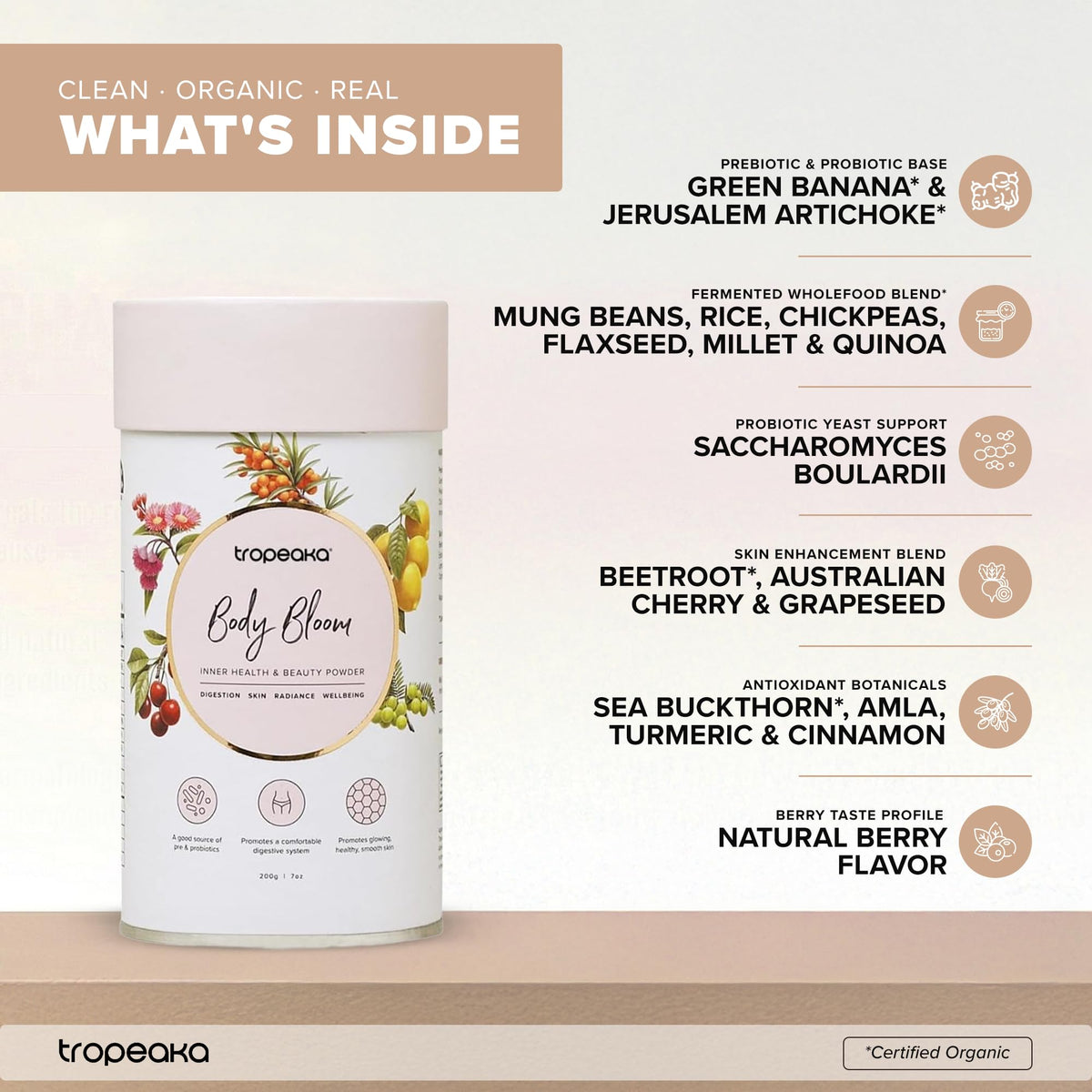 Tropeaka Body Bloom Superfood Beauty Supplement Powder - 28 Servings - image 4
