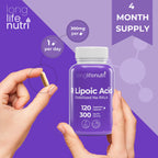 LongLifeNutri Stabilized R-Alpha Lipoic Acid 300mg - 120 Vegetarian Capsules - image 5