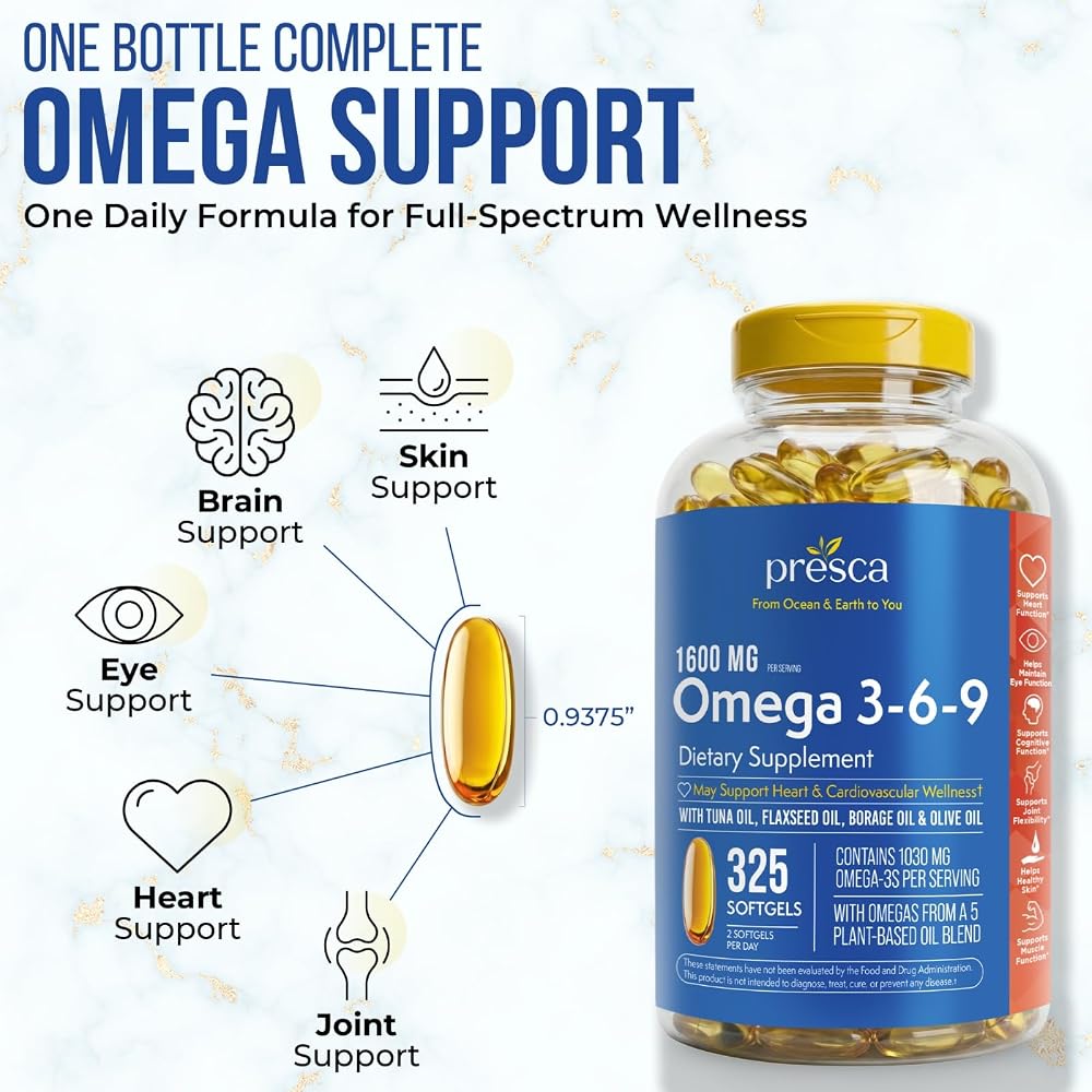 Presca Omega 3-6-9 Dietary Supplement - 325 Softgels - image 2