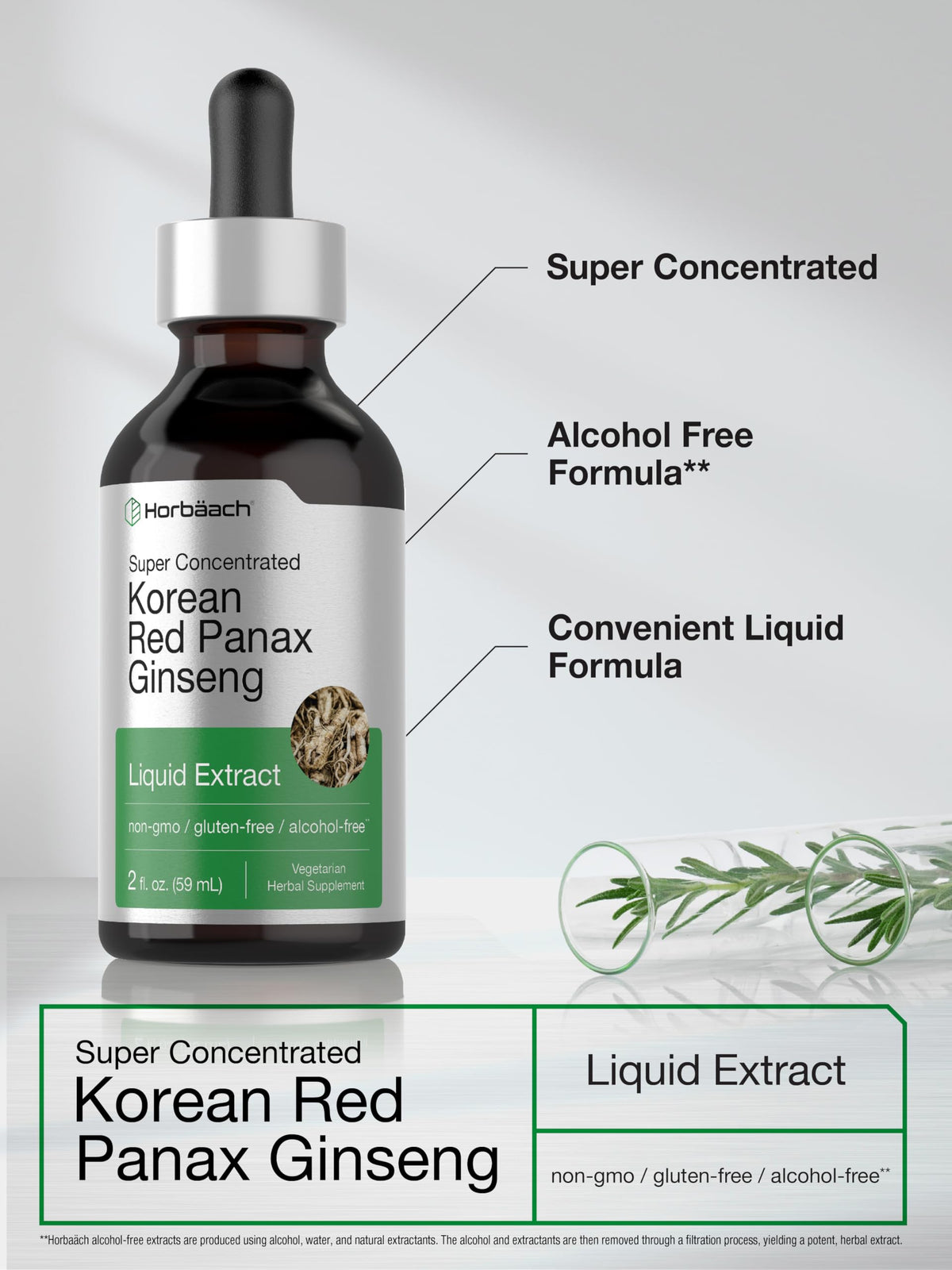 Horbäach Korean Red Ginseng Liquid Extract - 2 fl oz - image 4