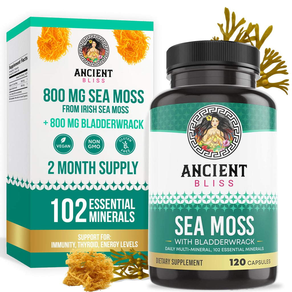Ancient Bliss Organic Irish Sea Moss Capsules - 120 Capsules