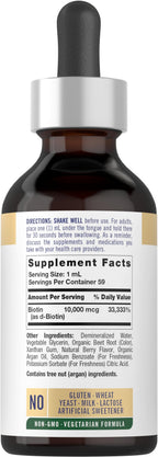 Carlyle Liquid Biotin 10000mcg Extra Strength Drops - 2 fl oz - image 2