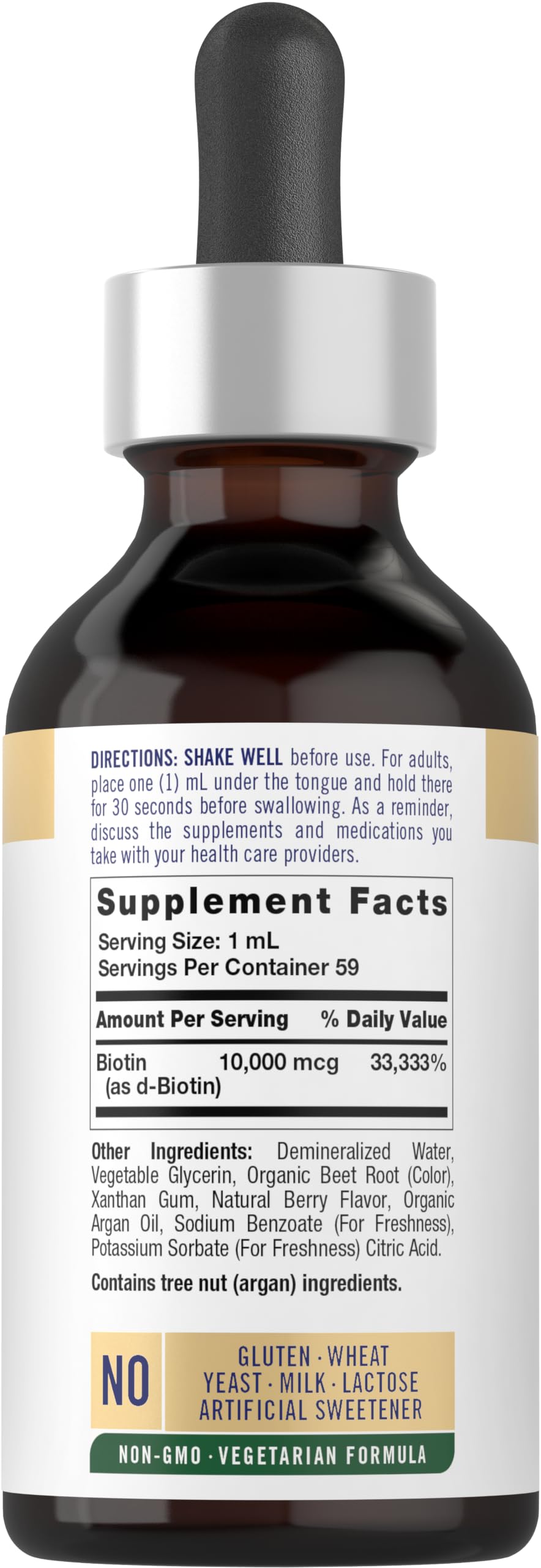 Carlyle Liquid Biotin 10000mcg Extra Strength Drops - 2 fl oz - image 2
