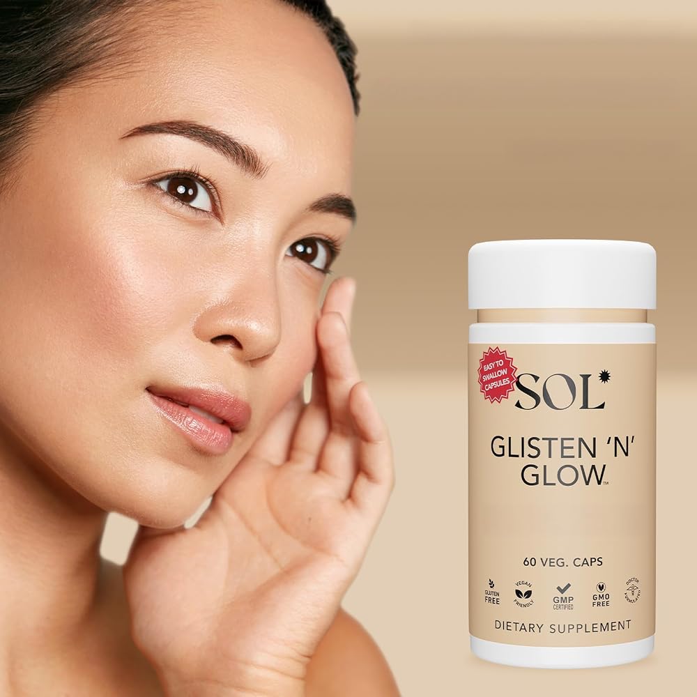 Sol Nutrition Glisten N Glow Skin Supplement with Biotin - 60 Capsules - image 2