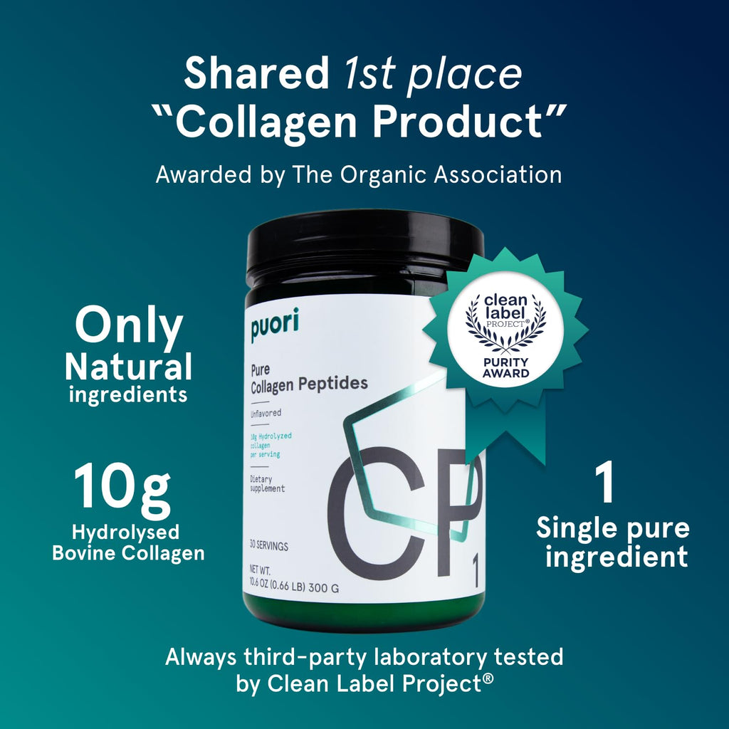 Puori CP1 Pure Collagen Peptides Powder Unflavored - 30 Servings - image 2