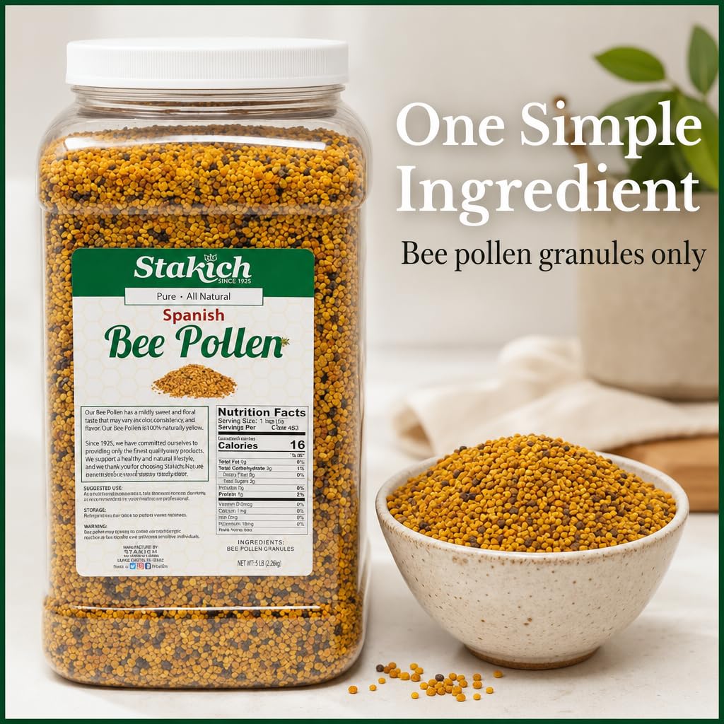 Stakich Spanish Bee Pollen Granules 100% Pure Natural - 5 lb - image 3