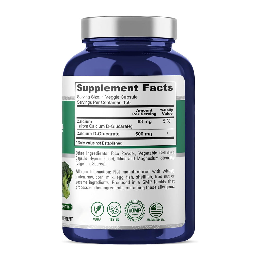 NusaPure Calcium D-Glucarate 500mg - 150 Vegetarian Capsules - image 2