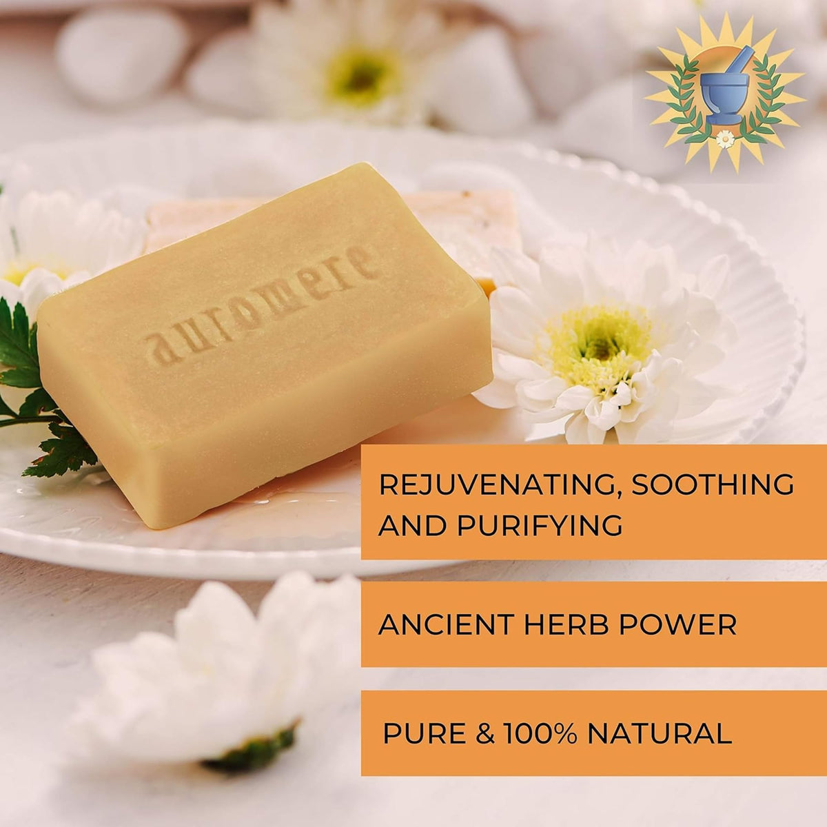 Auromere Ayurvedic Natural Bar Soap Variety Pack, Vegan - 3 Bars - image 4