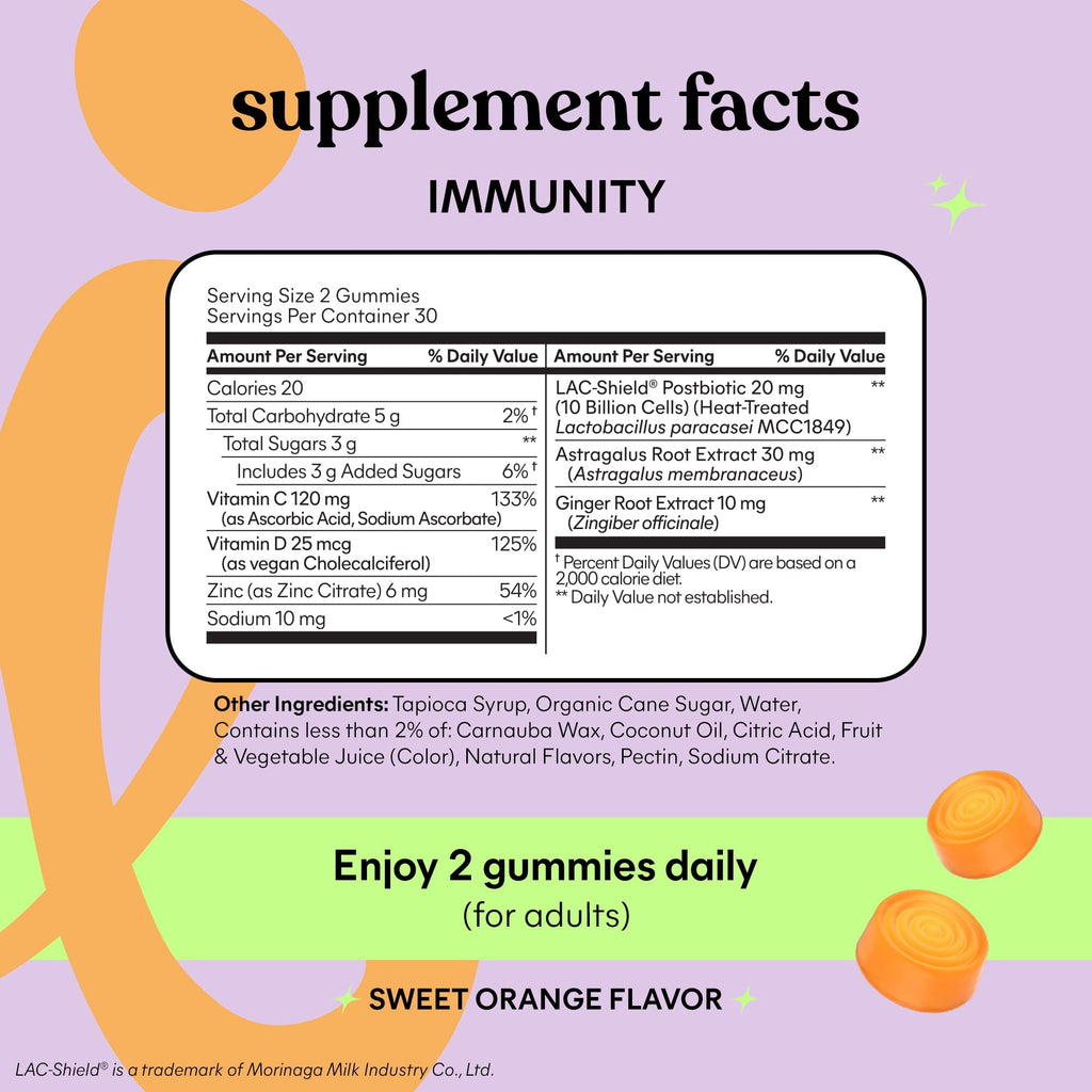 Lemme Immunity Postbiotic Gummies with Vitamin C - 60 Count - image 5