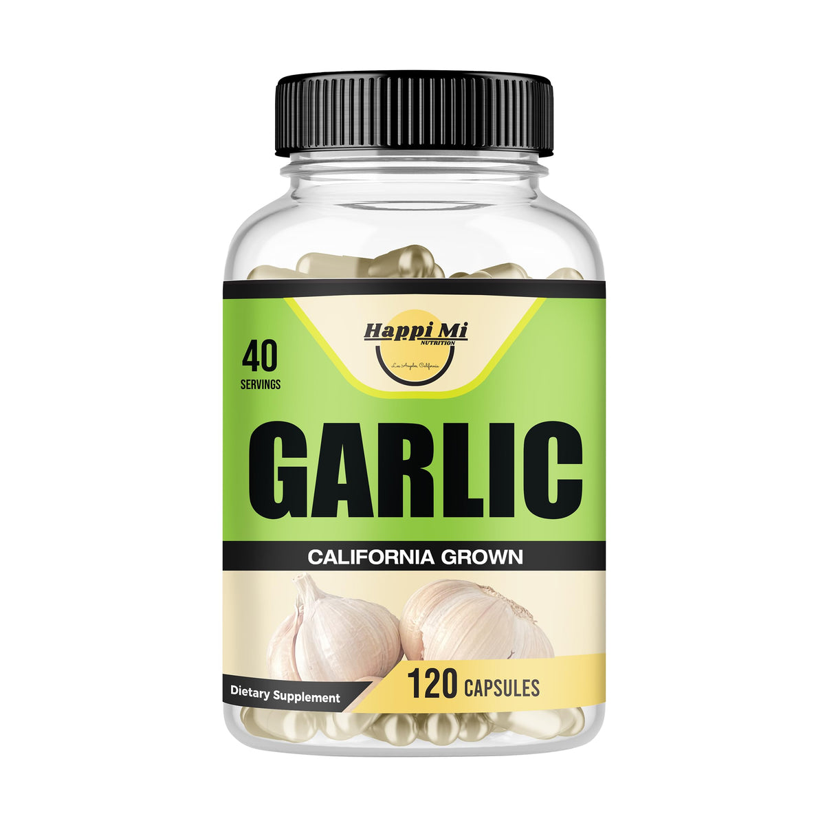 Happi Mi Nutrition Garlic Capsules 2400mg Immune Support - 120 Count