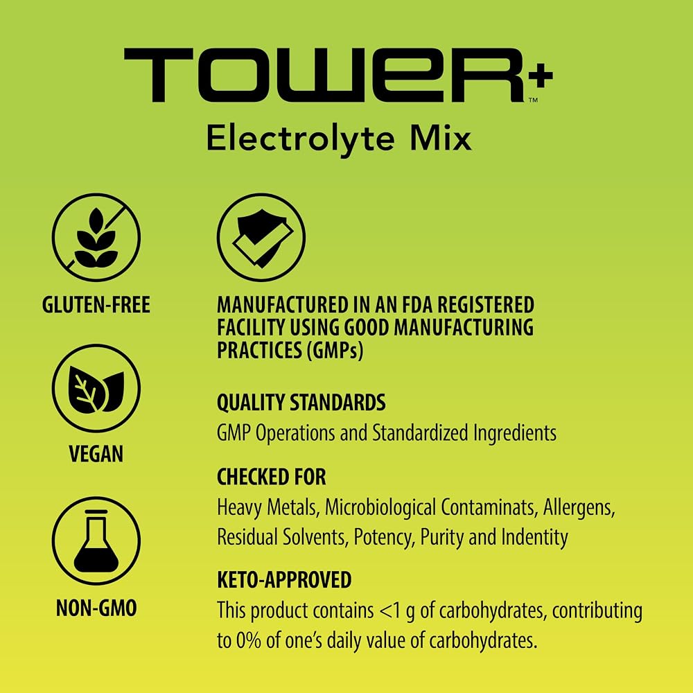 Tower+ Electrolyte Mix Sugar-Free Hydration Powder - 30 Packets - image 4