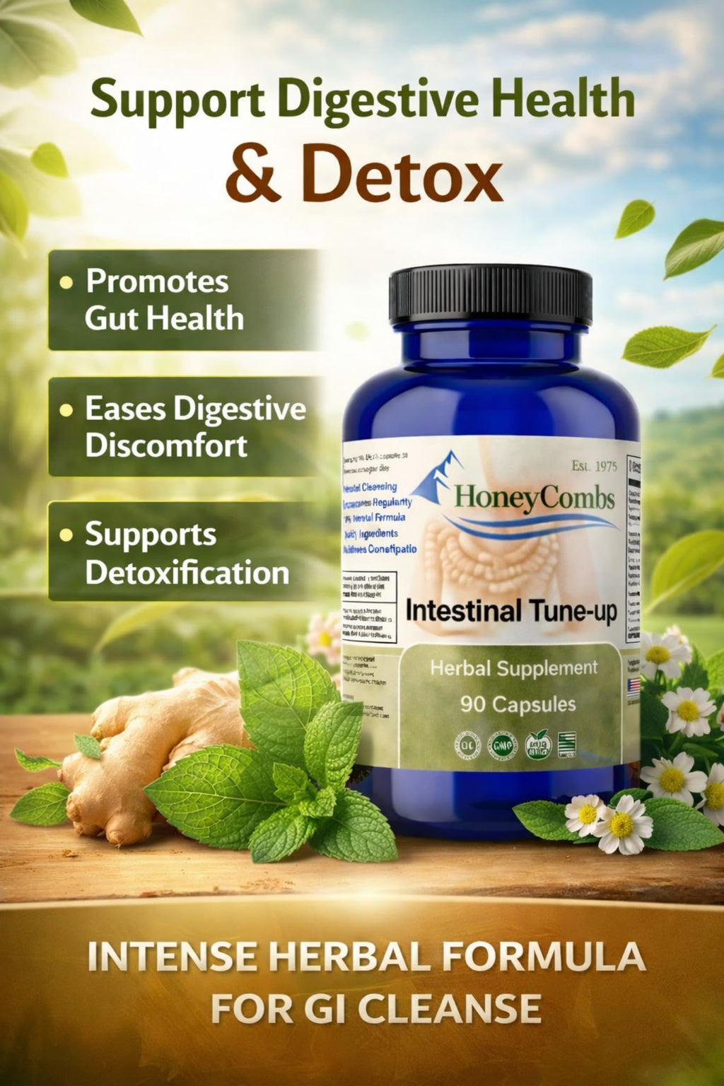 HoneyCombs Gut Cleanse Capsules Digestive Support - 90 Capsules - image 4