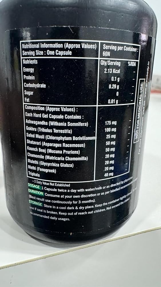 Generic Grow Body Herbal Supplement - 60 Capsules - image 2
