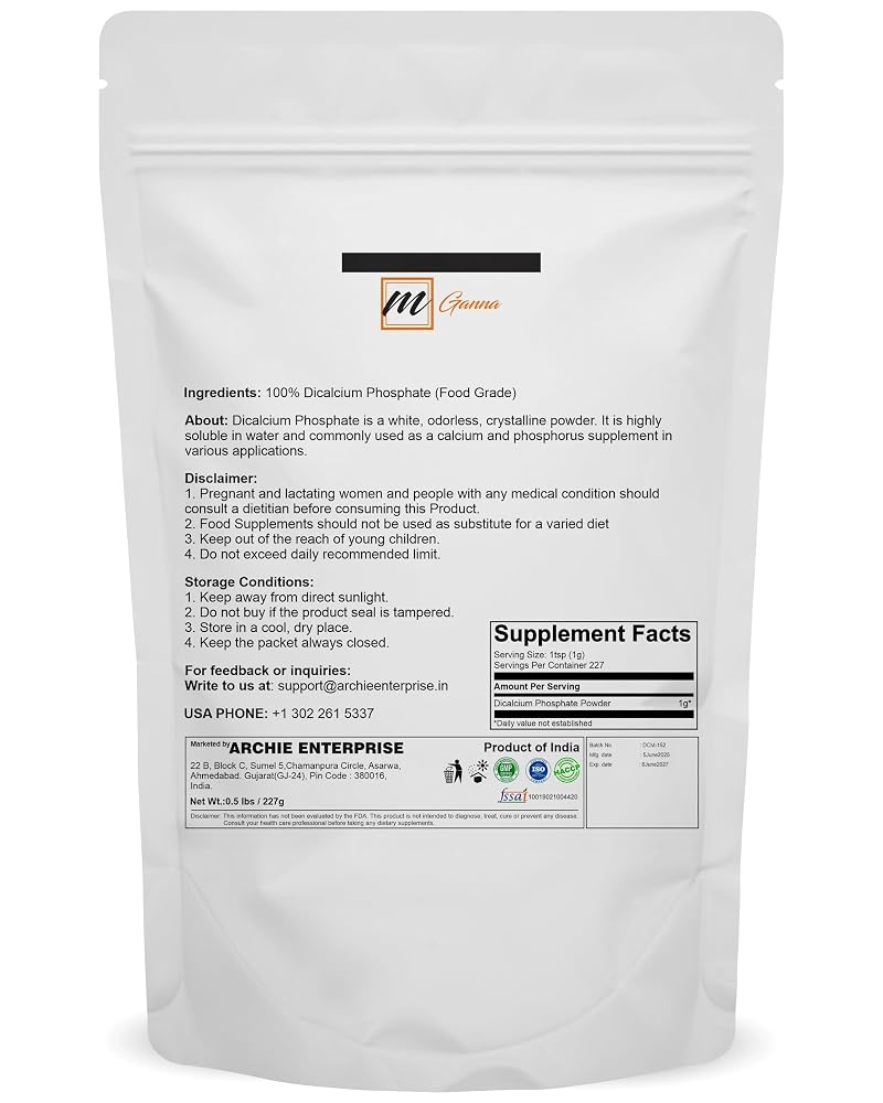 mGanna Dicalcium Phosphate Powder for Food and Cosmetics - 227g - image 2