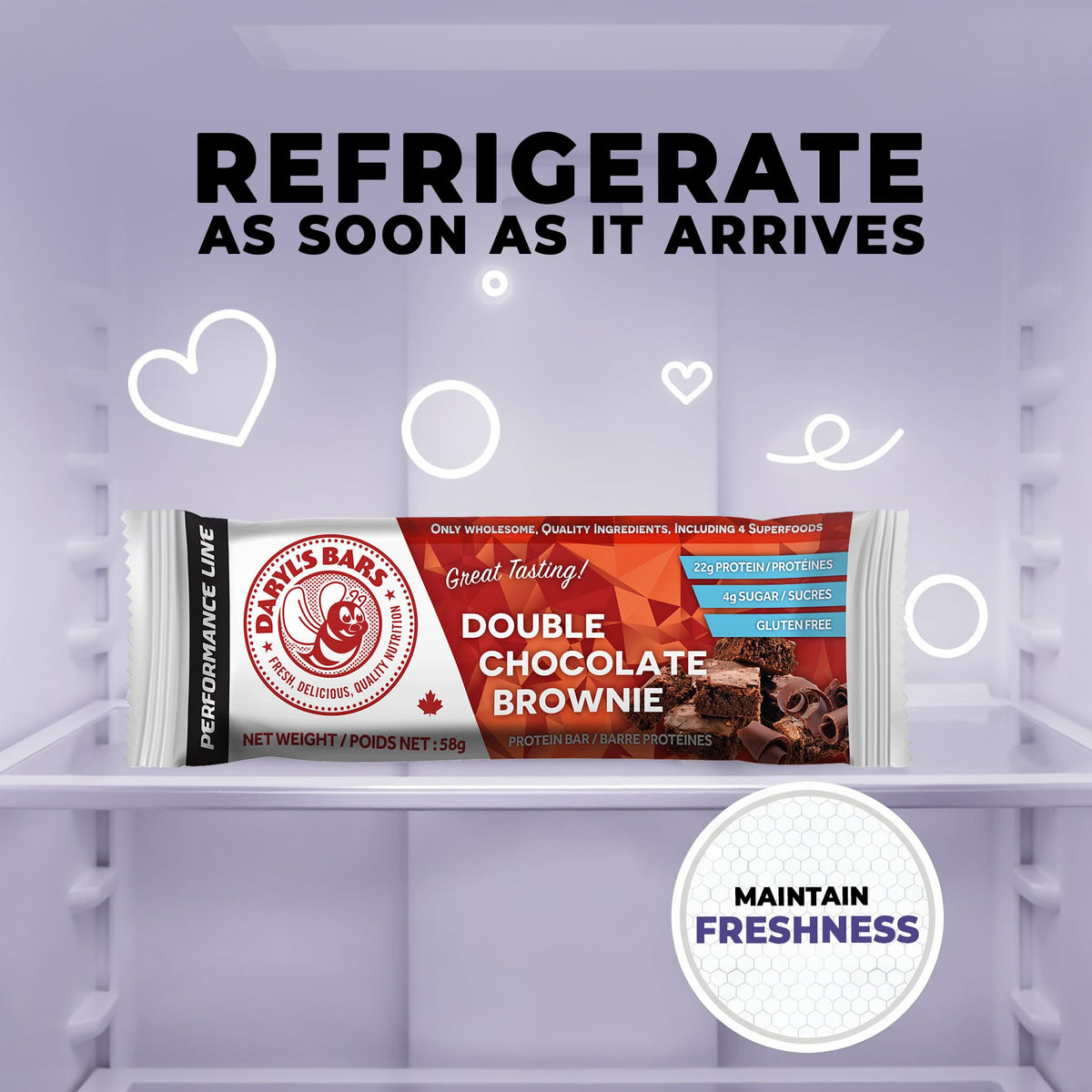 Daryl's Bars Chocolate Bars with a yummy chocolaty taste and Energy