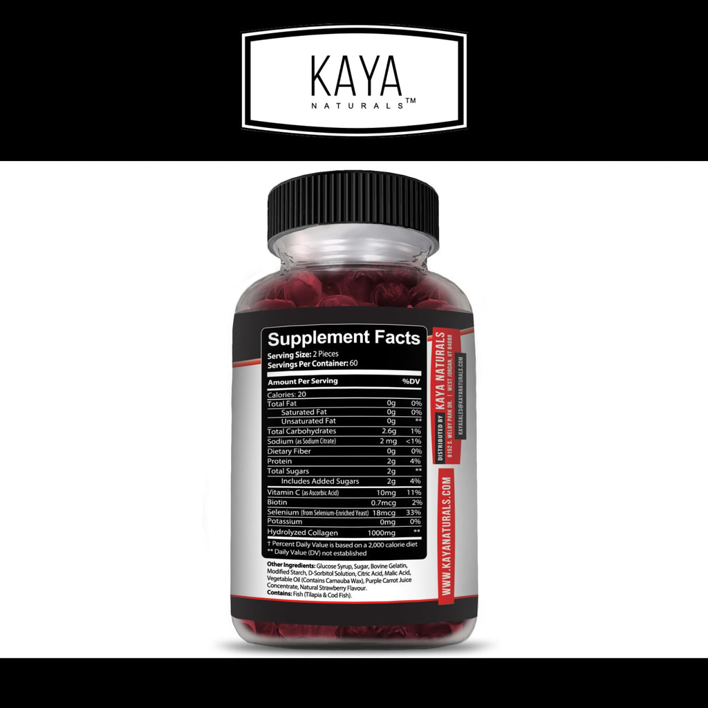 Kaya Naturals Collagen Gummies for Men & Women - Collagen Supplement