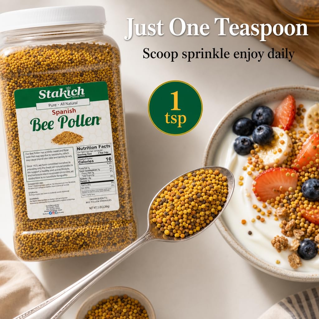 Stakich Spanish Bee Pollen Granules 100% Pure Natural - 5 lb - image 4