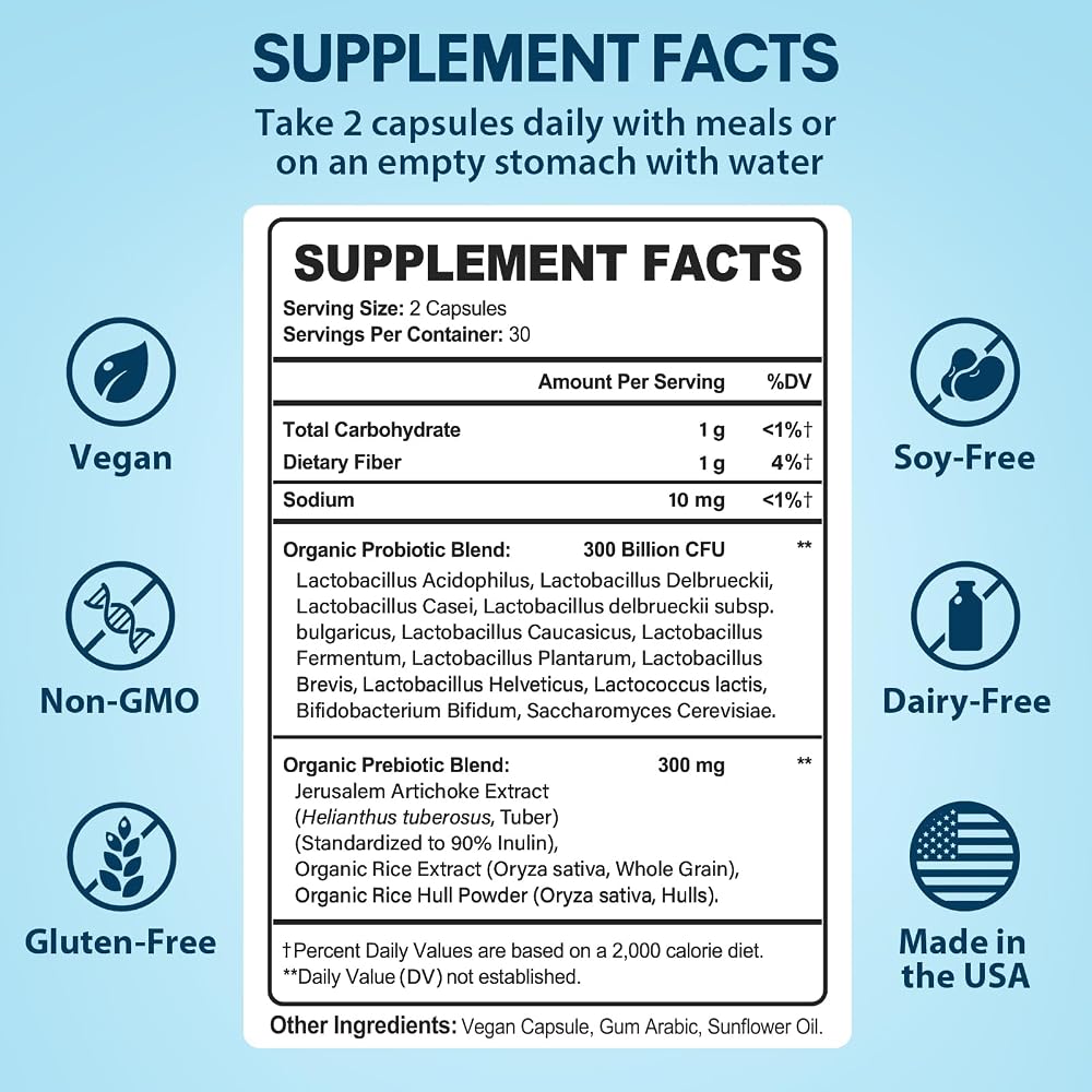 Keptrohy Probiotics 300 Billion CFU with Prebiotics - 60 Capsules - image 2