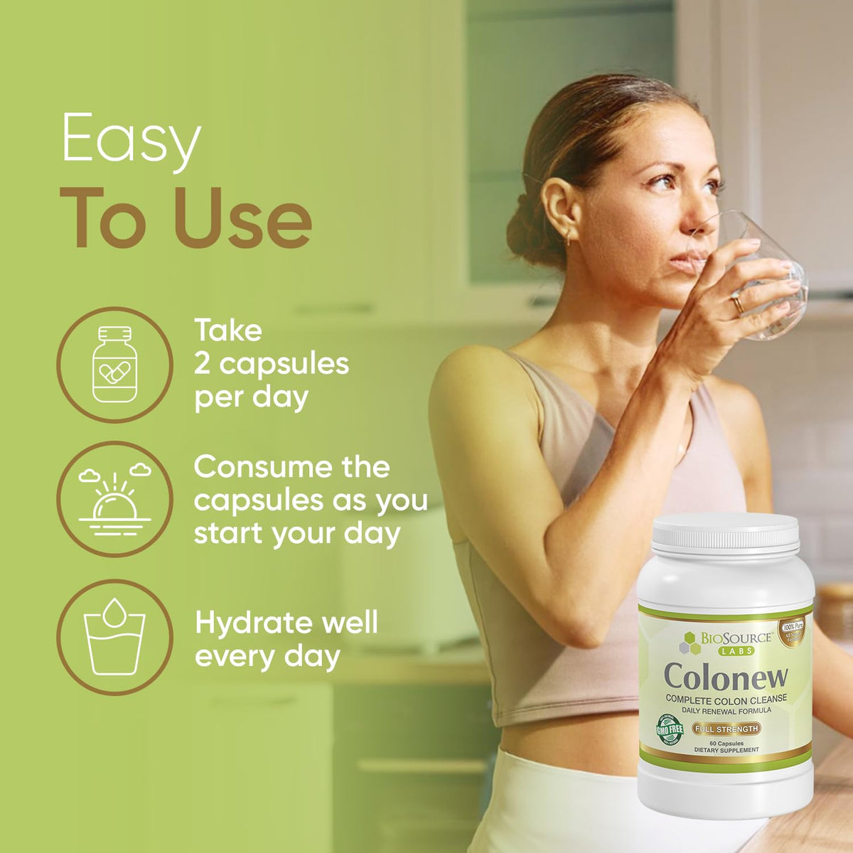 BioSource Labs Colonew Complete Colon Cleanse Supplement - 60 Capsules - image 3