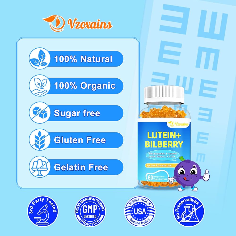 VZOXAINS Sugar Free Lutein Zeaxanthin Gummies