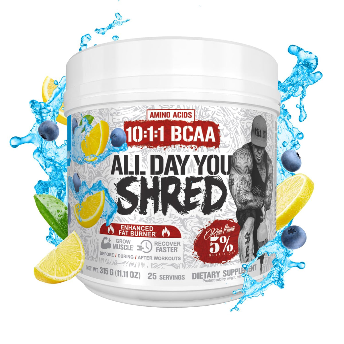 5% Nutrition AllDayYou Shred Fat Burner BCAA Powder - 9.9 oz - image 6