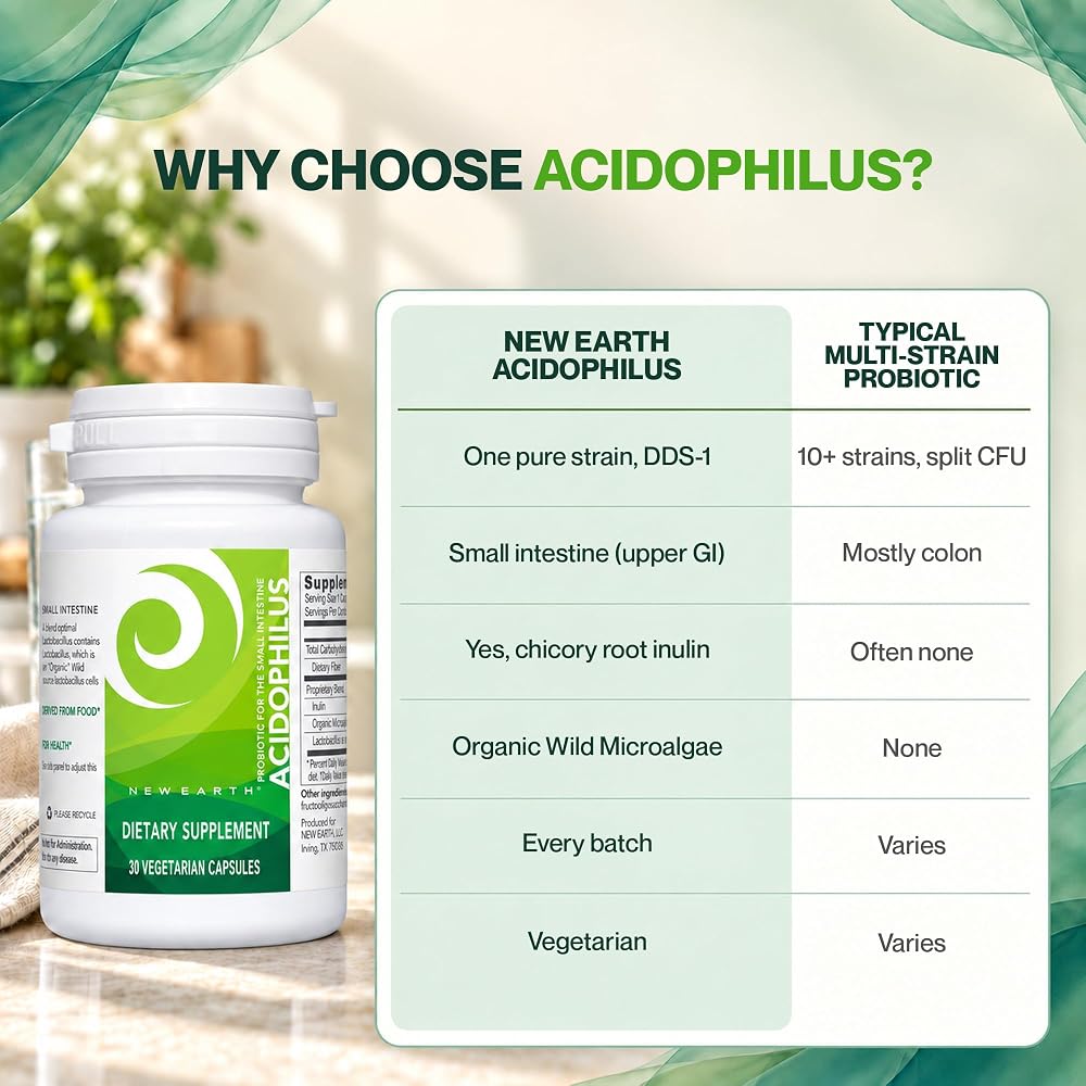 New Earth Acidophilus Probiotic Capsules - 30 Vegetarian Capsules - image 4
