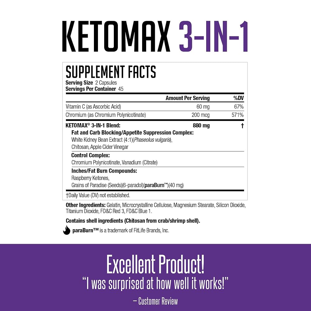Keto-Max NDS Nutrition Advanced 3-in-1 Carb Blocker - 90 Capsules - image 2