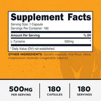 Primal L-Tyrosine 500mg - 180 Capsules - image 2
