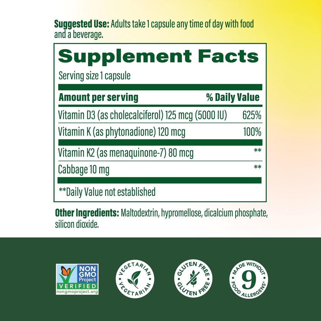 MegaFood Vitamin D3 5000 IU (125 mcg) - Vegetarian Supplements