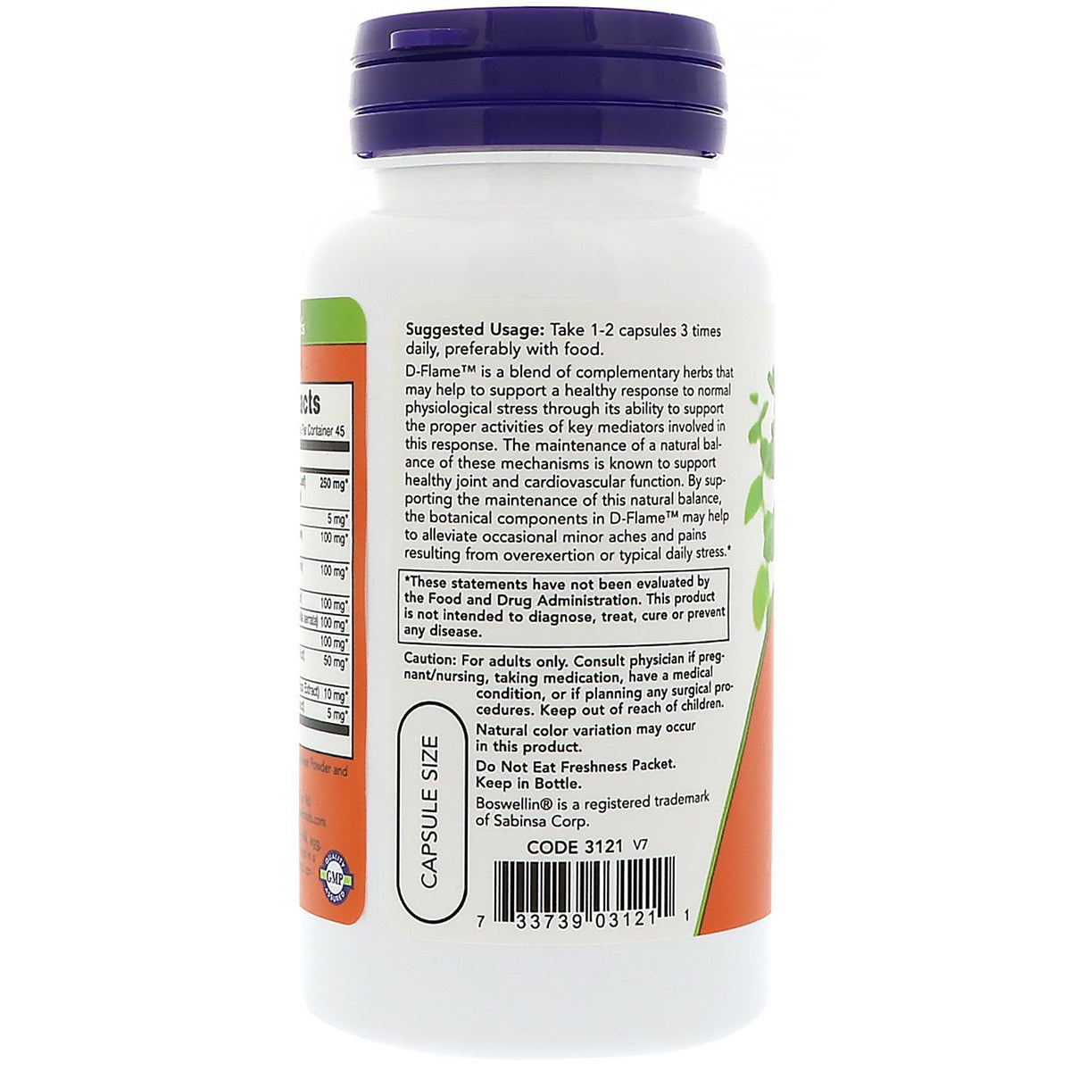 Now Foods D-Flame - 90 Vegetarian Capsules - image 3