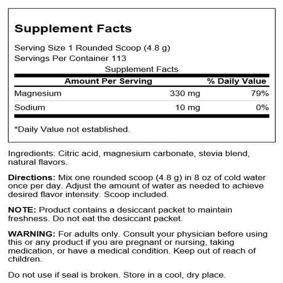 Swanson Mellow Mag Magnesium Powder Strawberry Kiwi - 19 oz - image 2