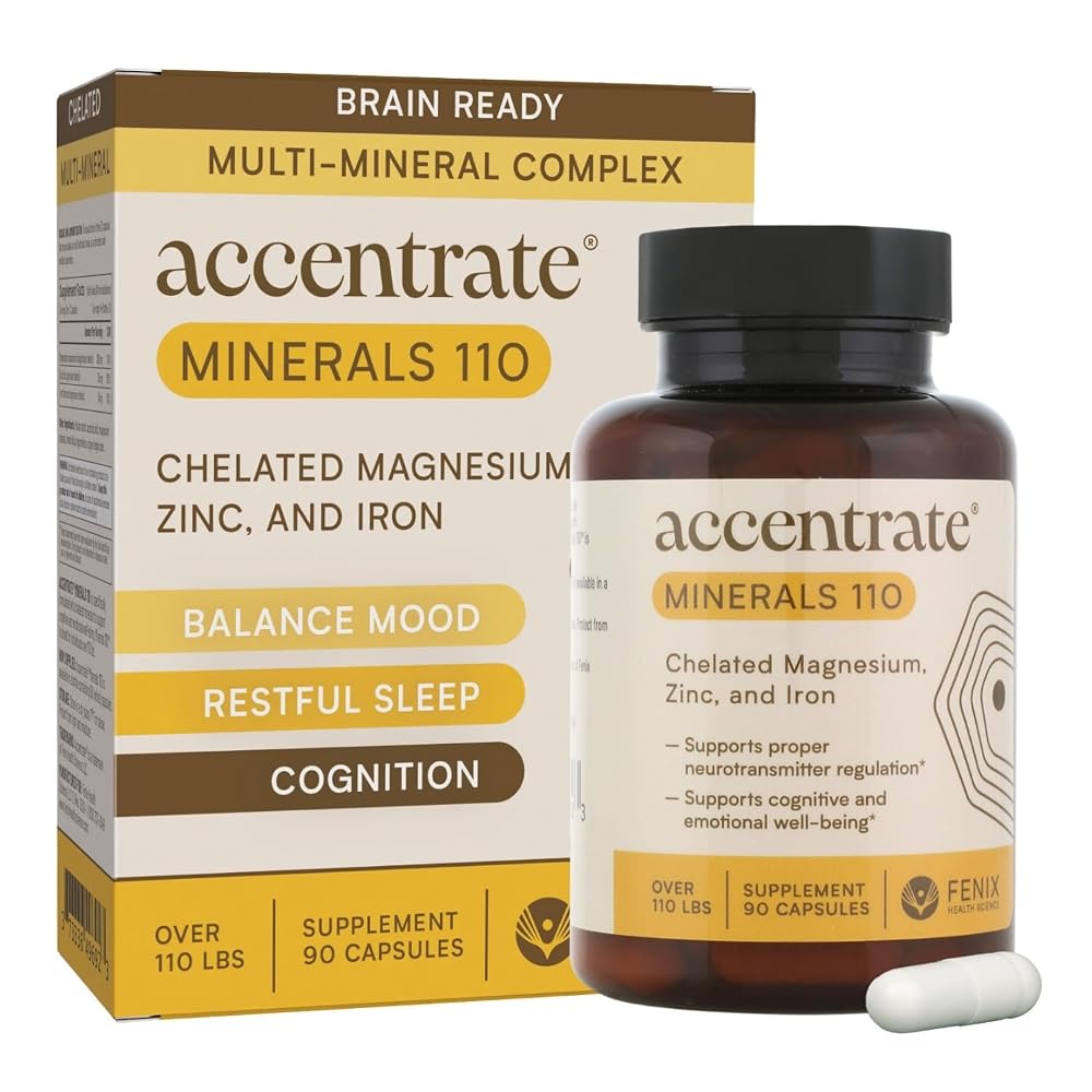 Accentrate Minerals 110 Brain Support for Focus & Mood - 90 Capsules