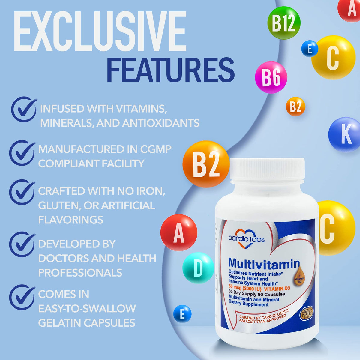CardioTabs Multivitamin Heart and Immunity Support - 60 Capsules - image 3