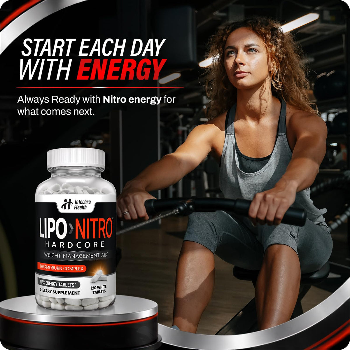 LipoNitro Thermo-Burn Diet Pills Energy & Metabolism Support - 120 Tablets - image 9