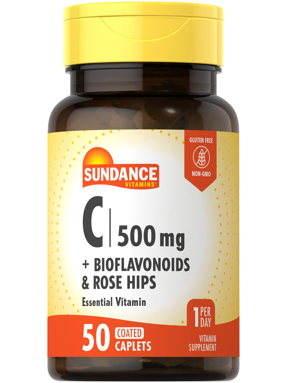 Sundance Vitamin C 500mg with Bioflavonoids and Rose Hips - 50 Caplets