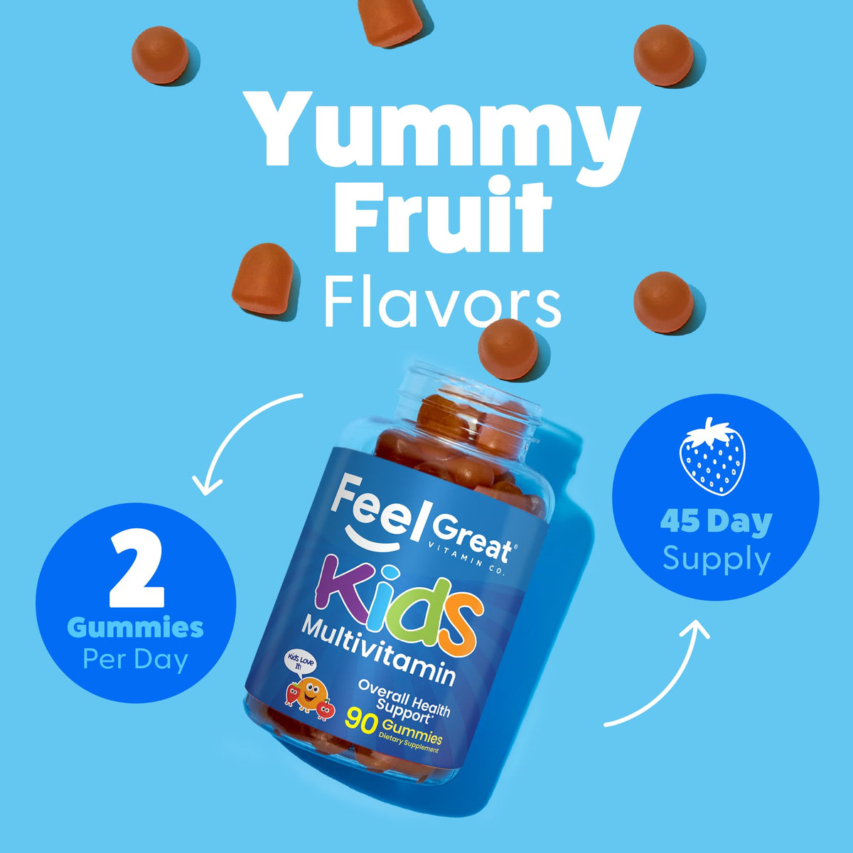 The Feel Great Vitamin Company Organic Kids Multivitamin Gummies - 90 Count - image 3