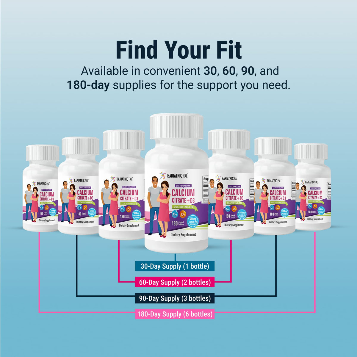 BariatricPal Easy Swallow Calcium Citrate (600mg) and D3 Coated