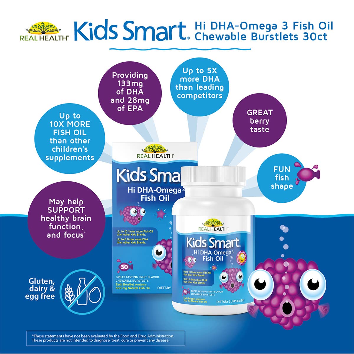 Bioglan Kids Smart Omega 3 Fish Oil Chewable Burstlets - 30 Count - image 2