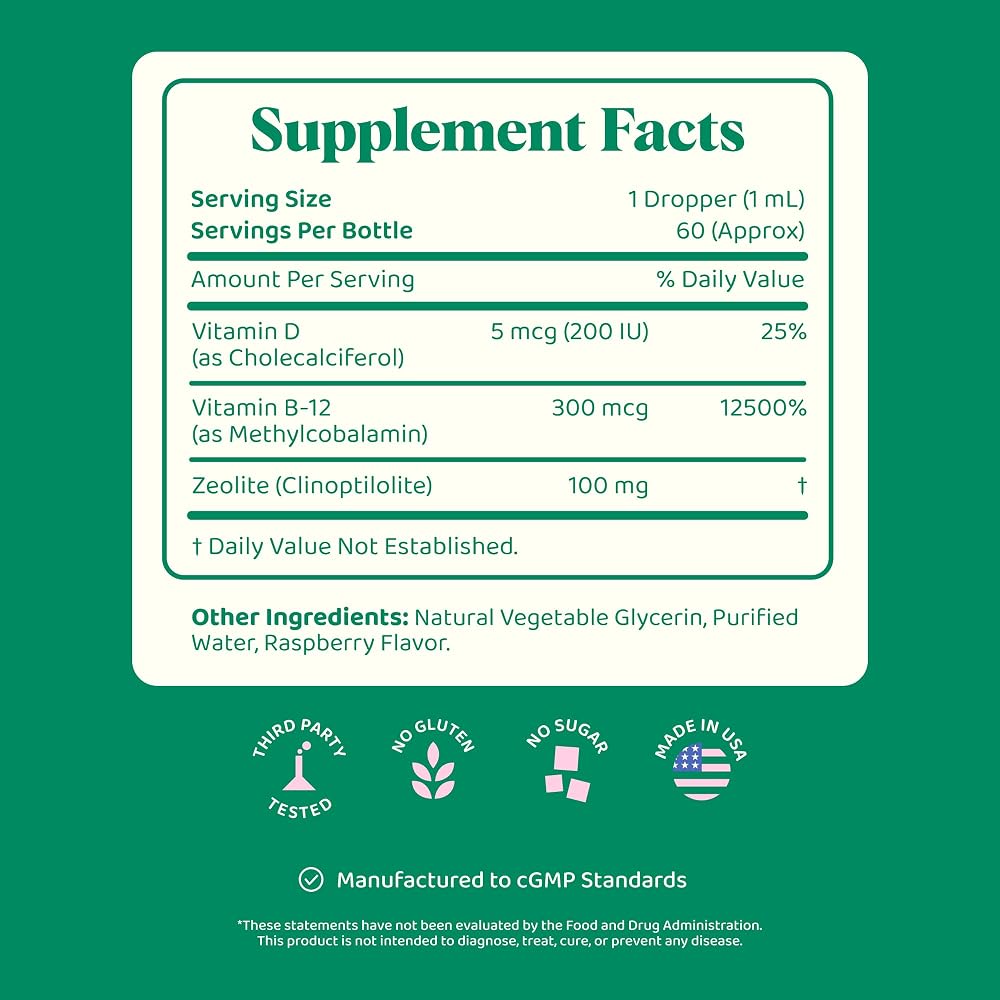 JoySpring DetoxZee Zeolite Drops with B12 and D3 - 60 Servings - image 7