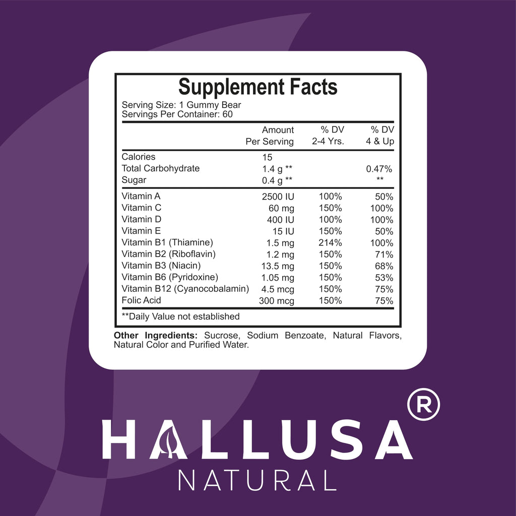 Hallusa Natural HallKids Multivitamin Gummies for Kids - 60 Gummies - image 3
