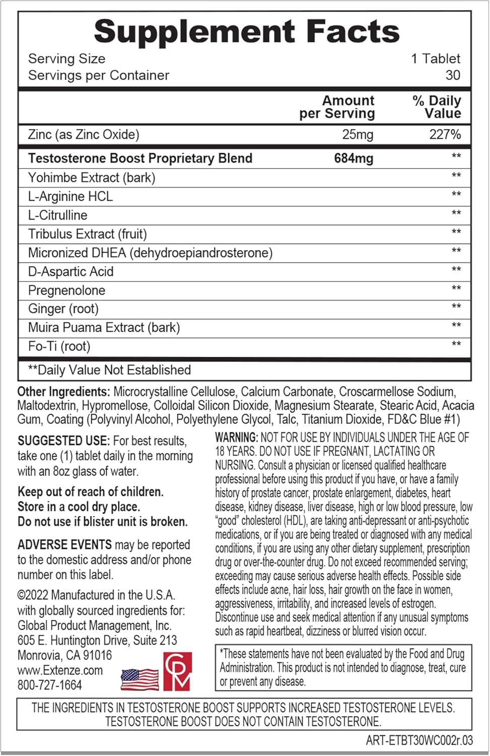 ExtenZe Testosterone Boost Male Enhancement Supplement - 30 Tablets - image 2