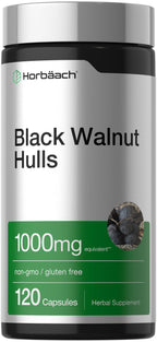 Horbäach Black Walnut Hulls Herbal Supplement - 120 Capsules