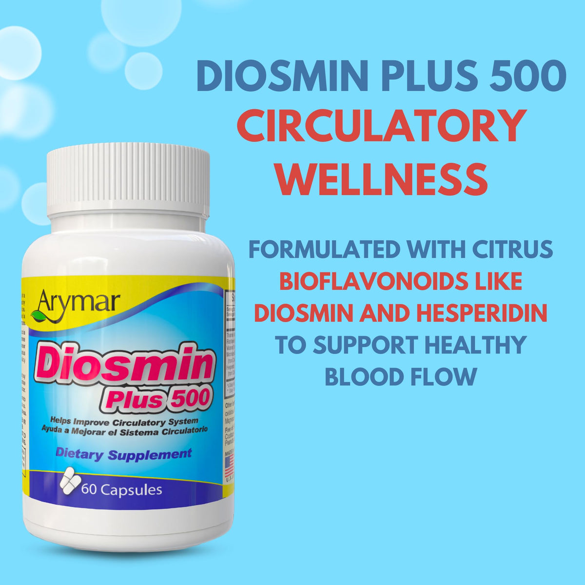 Arymar Diosmin 500mg with Vitamin B-Complex - 60 Capsules - image 4