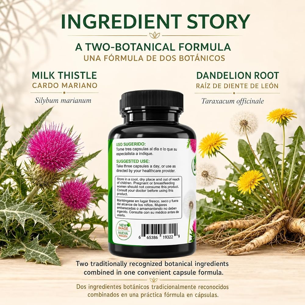 B-Experts Milk Thistle with Dandelion Root Liver Support - 90 Vegetable Capsules - image 2