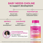 Pink Stork Choline Bitartrate 550 mg Prenatal - 30 Capsules - image 4