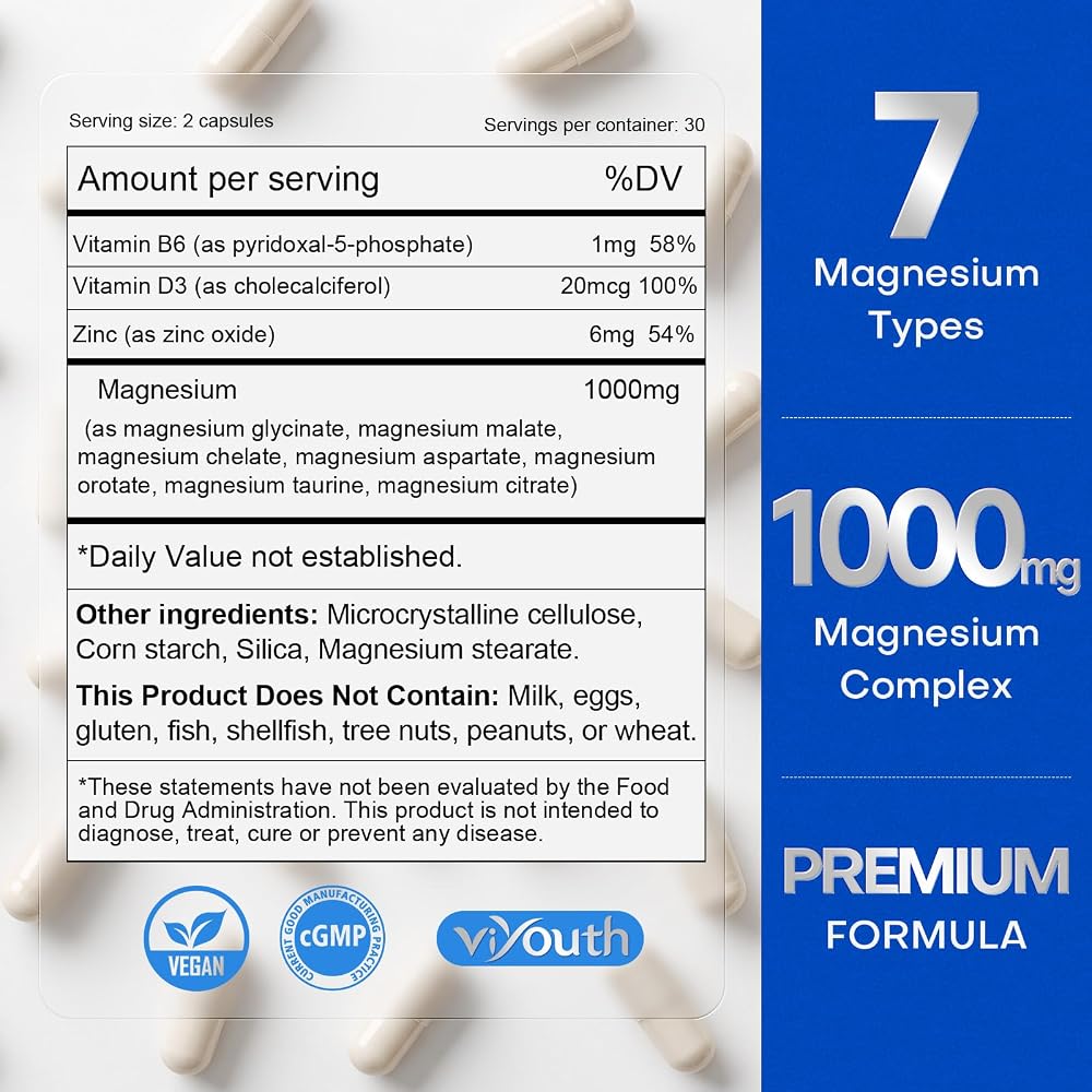 VIYOUTH Magnesium 7 Complex Supplement Advanced