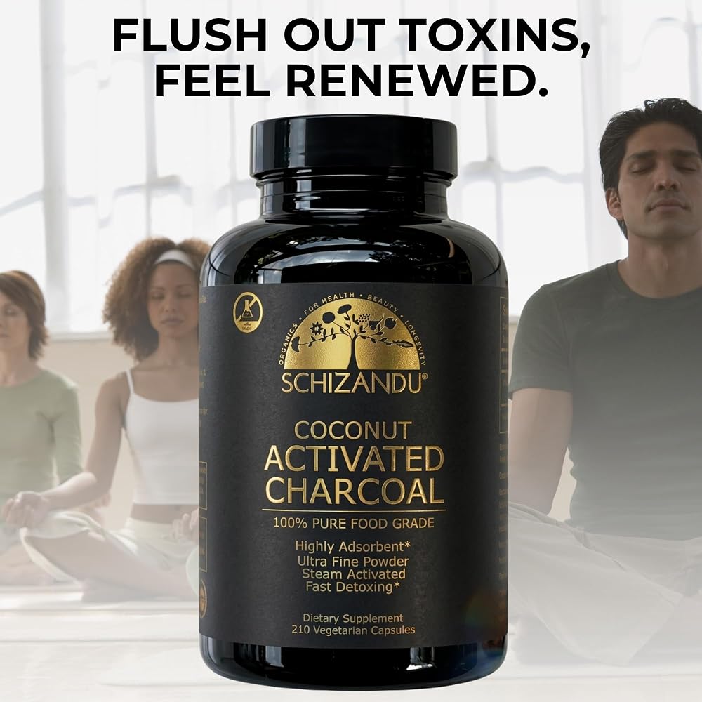 Schizandu Activated Coconut Charcoal Capsules- Supports Health - Vegan