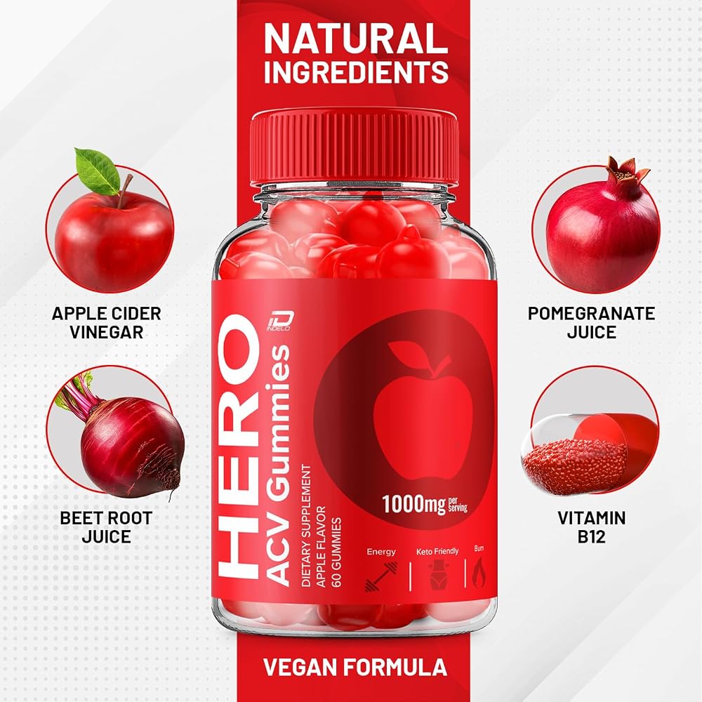 Indelo Hero ACV Gummies Apple Cider Vinegar 1000mg - 60 Gummies - image 5