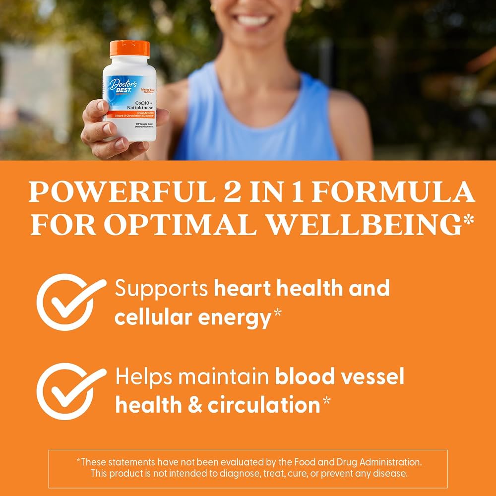 Doctor's Best CoQ10 100 mg + Nattokinase Circulation Support - image 5