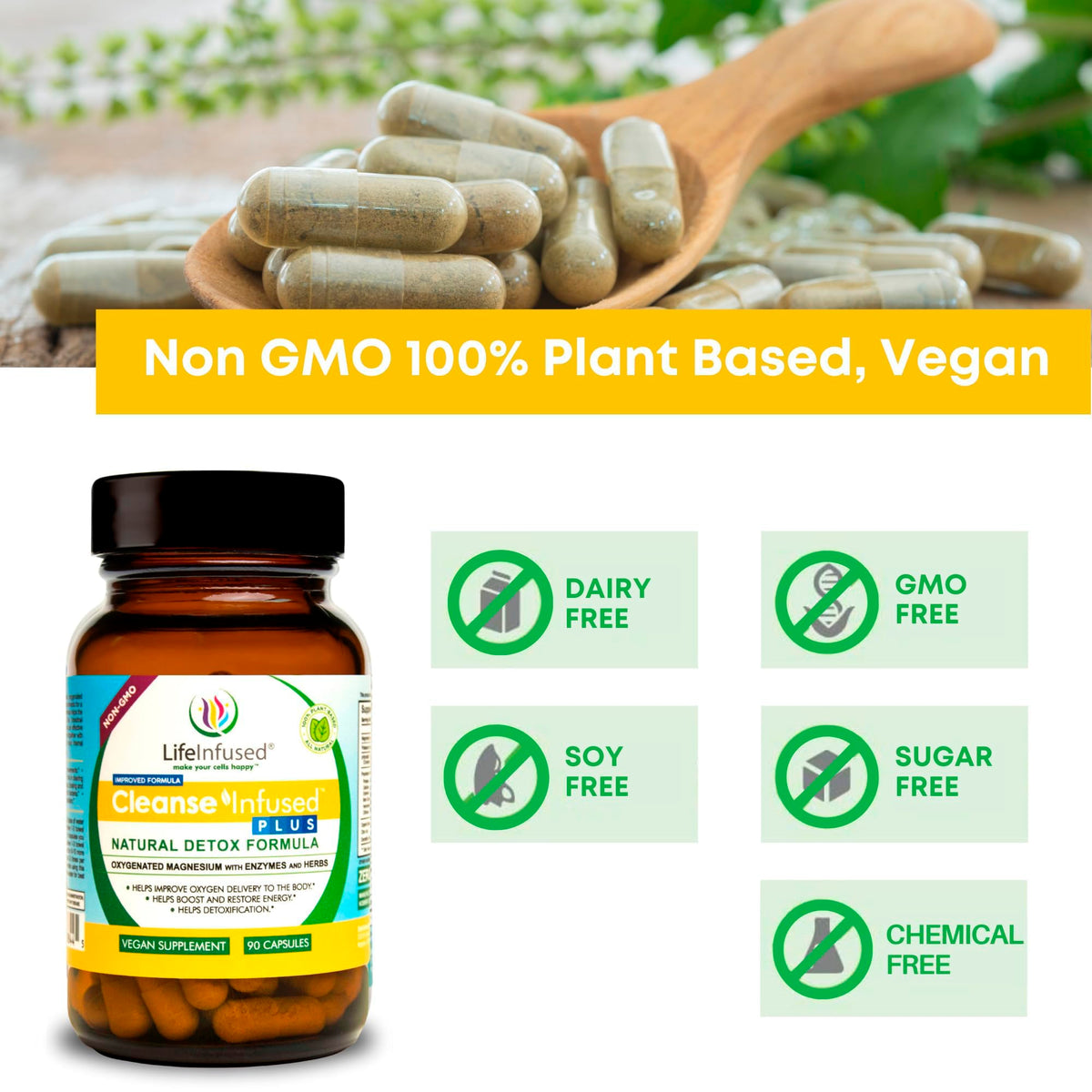 Life Infused Cleanse Plus Colon Cleanse - 90 Vegan Capsules - image 5